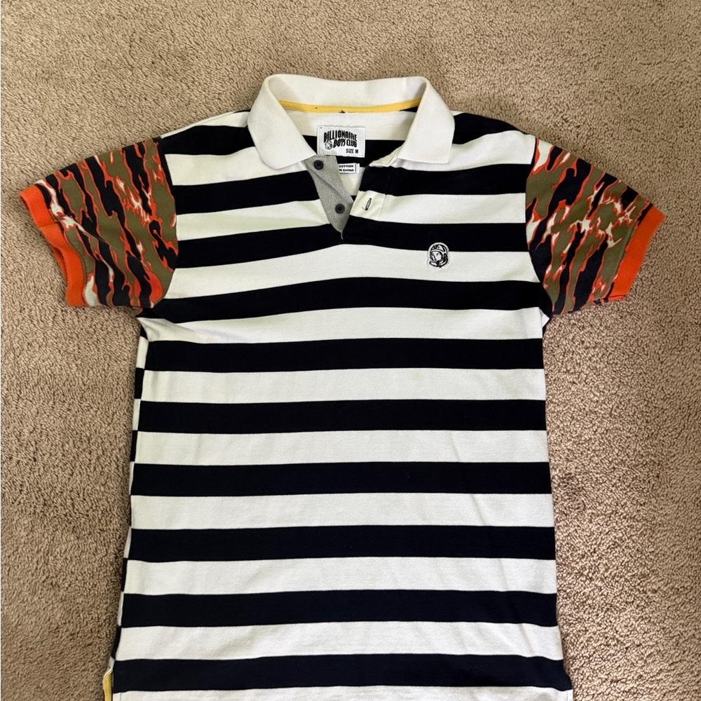 Billionaire Boys Club Navy and White Polo with Camo Accents